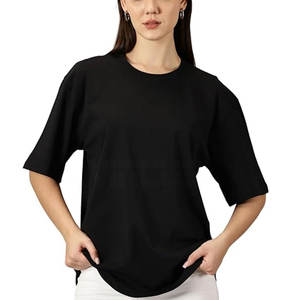 เสื้อยืดทรงบ็อกซี่แขนสั้น ดีไซน์ล่าสุดสำหรับผู้หญิง ผ้าฝ้าย 100% คุณภาพสูง ขายดี เสื้อยืดสำหรับผู้หญิง ผลิตในปากีสถาน - Product Image 1