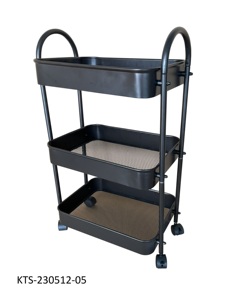 Carrito de Utilidad Metálico de 3 Niveles Resistente con Ruedas, Carrito de Almacenamiento Rodante Multiusos para Cocina, Baño, Sala de Estar - Product Image 1