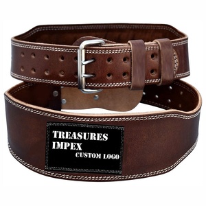 Logotipo personalizable Gimnasio Cinturón de levantamiento de pesas Equipo de cuero de vaca con hebilla Soporte lumbar para sentadillas Ejercicio de peso muerto - Product Image 1