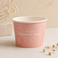 Gobelets à crème glacée en papier recyclable de qualité alimentaire, imprimés sur mesure et colorés, gobelets d'emballage pour crème glacée jetables et écologiques, vente en gros