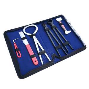 ชุดเครื่องมือช่างเกือกม้า ประกอบด้วยที่ตัดกีบขนาด 12 นิ้ว เครื่องวัดความเจ็บปวดของกีบ ที่ขัดกีบสองด้าน ที่เกี่ยวตะปู ที่ดึงตะปู มีดตัดกีบ และที่ดึงตะปู - Product Image 1