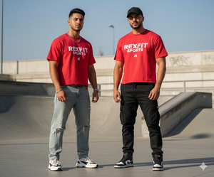 Camiseta Deportiva Rexfit Premium de Algodón Lavado con Efecto Desgastado, Estilo Urbano, Vintage, con Doble Capa y Efecto Descolorido por el Sol - Product Image 3