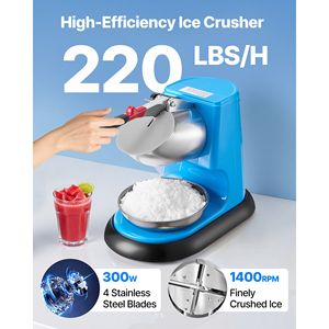 Máquina Eléctrica Trituradora de Hielo de 4 Cuchillas, 220 lb/h, de Acero Inoxidable, con Tapa de Recipiente, para Hacer Conos de Nieve - Product Image 4