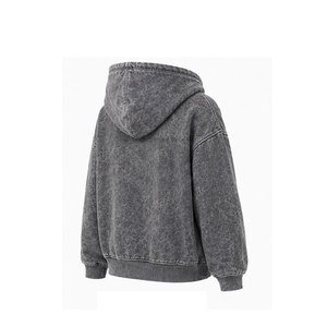 Sudadera con capucha para mujer, con lavado ácido y pedrería, con logo frontal, para uso casual, venta al por mayor - Product Image 4