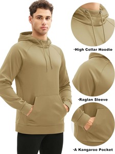 Sweat-shirt à capuche pour homme, manches raglan, coupe ajustée, décontracté, pour l'automne, matière en molleton respirant - Product Image 5