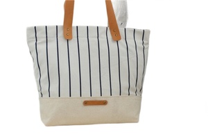 Canvas Tote <b>Bag</b> <b>Medium</b> <b>Size</b> Zipper Closure Hand Length Handle Daily Use Shopping <b>Bag</b> Tan Color - Product Image 2