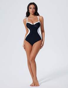 ชุดว่ายน้ำวันพีซสำหรับเด็กผู้หญิงสไตล์ใหม่ พร้อมปกแต่งระบายและลายจุด ท่อนบนแบบเสื้อกล้าม ท่อนล่างแบบบิกินี่ แห้งเร็วและเป็นมิตรกับสิ่งแวดล้อม - Product Image 2