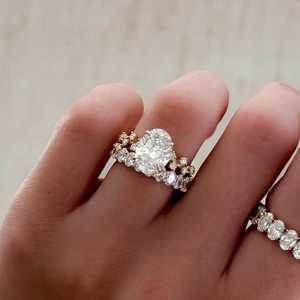 3 CT Oval Cut IGI Certified Lab Grown Diamond <b>Solitaire</b> <b>Ring</b> 14K 18K Solid Gold 925 <b>Silver</b> 1.5mm Band Engagement <b>Ring</b> Wholesale - Product Image 5