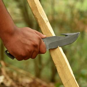 Cuchillo utilitario de punta afilada SHARP POINT TRADES, hoja de acero, mango de madera, espalda recta, no ajustable, 0.5mm de grosor, 6.7in de largo total - Product Image 3
