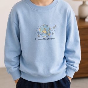 Sudadera Infantil Estilo Callejero Coreano, 70% Algodón, 30% Poliéster, Tejido Anti-Pilling, Cuello Redondo Informal - Product Image 3