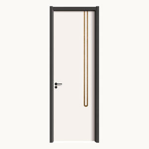 Porte intérieure moderne minimaliste de luxe léger en WPC imitation bois PVC, insonorisée, en composite bois, vente directe d'usine en gros - Product Image 2