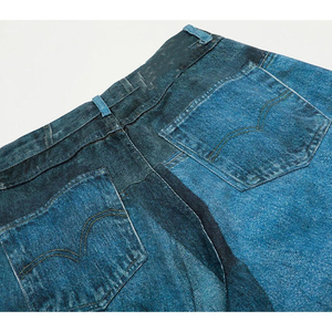 Pantalon en jean sergé ample et respirant pour homme, personnalisé en usine, avec impression 3D DGT intégrale, style décontracté, patchwork, coupe large et ample, respirant, Bow Trompe - Product Image 4