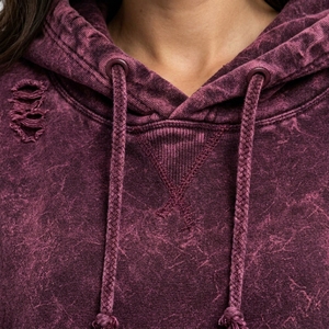 Venta al por mayor de sudaderas con capucha para mujer con efecto desgastado, colores lavados, tela cómoda y acabados únicos para uso privado. - Product Image 6