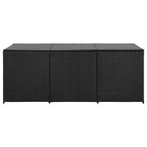 Black 70.9"x35.4"x27.6" Patio <b>Storage</b> <b>Box</b> Poly Rattan <b>Material</b> for Sheds & <b>Storage</b> - Product Image 3
