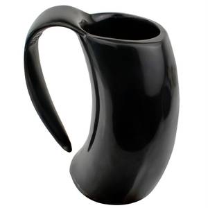 100% High Quality Viking <b>Wine</b> Horn Mug Top Trending Europe-Style Carved Drinking Horn Tankard Buffalo Ox Horn Agate Coffee - Product Image 4