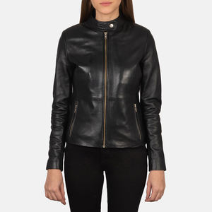 Veste en cuir véritable pour femmes, veste bomber élégante en cuir d'agneau véritable pour femmes, confortable, logo et design personnalisés, OEM - Product Image 6