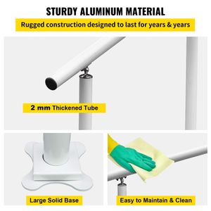 Kit Ringhiera per Scale in Alluminio Bianco Regolabile per Esterni, Corrimano da 1,2 m per 1-4 Gradini, Dispositivi di Assistenza per Anziani - Product Image 5