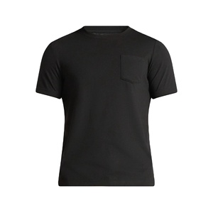 T-shirt homme col rond noir, coupe slim, 100% coton, design unique, logo personnalisé, couleur unie, avec poche, pour l'été. - Product Image 1