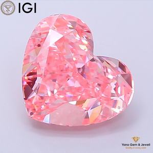 Diamant de laboratoire CVD de couleur rose vif fantaisie, clarté VVS2, 3,01 carats, certifié IGI, forme cœur, pour la création de bijoux personnalisés - Product Image 1