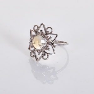 Bague Statement Minimaliste Faite à la Main en Argent Sterling 925 avec Citrine Naturelle Pierre de Naissance de Novembre Sertie en Bezel – Vente en Gros - Product Image 2