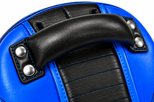 Almohadilla de Boxeo Curva Azul de PU para Entrenamiento de Muay Thai, Almohadillas de Entrenamiento de Kickboxing de Cuero Vacuno Genuino, Gran Venta - Product Image 4