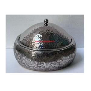 Casseroles de service au design antique |   Chauffe-plats en acier inoxydable, ensemble de casseroles artisanales pour le Moyen-Orient (Qatar, Émirats arabes unis, Arabie Saoudite) - Modèle Pro - Product Image 2
