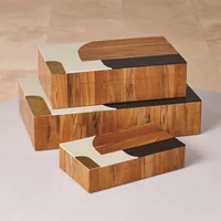 Boîte à bijoux moderne en or avec agate polie en os et en bois Boîte décorative du fabricant indien pour la vente d'accessoires