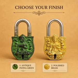 Hanuman Design <b>Padlock</b> Antique Patina <b>Padlock</b> High Selling Beautifully Ornaments Antique Handcrafted Solid Hanuman Brass <b>Padlock</b> - Product Image 3