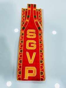 Khes de Algodón Religioso Hindú con Patka Bordado Rico y Elaborado para Celebraciones en Templos - Product Image 3