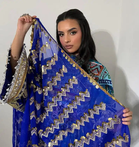 Robe longue afghane Kuchi à manches longues, imprimé floral moderne, meilleure qualité, broderie traditionnelle, dentelle, robe afghane Kuchi - Product Image 4