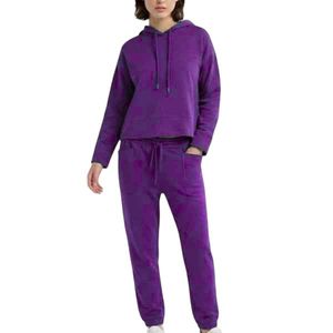Sudadera con Capucha para Mujer, 100% Algodón, Color Sólido, Tejida, Casual, Manga Larga, con Bolsillos, Ropa de Invierno, Transpirable - Product Image 5