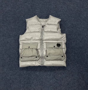 Chaleco Acolchado de Invierno para Hombre, Color Sólido, Cierre de Cremallera, Chaqueta Casual Cortavientos con Bolsillos, Relleno Grueso de Poliéster - Product Image 4