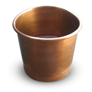 Bañera Redonda de Cobre de 39 Pulgadas, Hecha a Mano, Estilo Japonés, Acabado Antiguo, Bañera Independiente de Lujo para el Hogar, Baño y Spa - Product Image 3