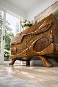 Aparador de madera hecho a mano Luxali con un diseño artístico de tallado exquisito. - Product Image 4