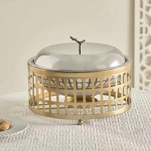 Cacerola Decorativa Esmaltada con Tapa, Plato para Servir con Estampado Floral, Olla Aislada para Comida Caliente, Utensilios de Cocina - Product Image 5