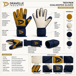 Guantes de Portero de Fútbol Retro Dravelle Industry, Corte Negativo, Diseño Vintage, Equipo de Portero al por Mayor - Product Image 4