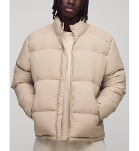 Manteaux d'hiver isolés personnalisés OEM ODM, unisexes, couleur unie, couleur nude, manches longues, vente en gros, doudoune matelassée épaisse - Product Image 3