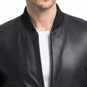 Blouson Bomber Homme en Cuir PU le Plus Vendu, Style Moto Biker, Fermeture Éclair Avant, Col Rabattable, Respirant, Vêtement d'Extérieur Décontracté pour l'Automne - Product Image 4