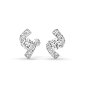 Boucles d'oreilles de luxe en diamant de laboratoire de 1,76 carat, taille ronde, or massif 14 carats, légères, bijoux de mode uniques - Product Image 3