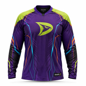 Maillots de paintball personnalisés vert lime, maillots d'équipe personnalisés avec logo en caoutchouc, vêtements d'équipe pour tournois, prix abordable. - Product Image 2
