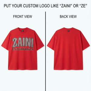 T-shirt simple pour homme 240 GSM Premium 100% Coton Doux et Lourd Rouge Impression DTF Personnalisée Logo Avant Anti-plis OEM ODM - Product Image 1
