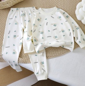 Ensemble pyjama en coton à manches longues pour filles, imprimé dessin animé, doux et confortable, vêtements de maison, deux pièces, pour le printemps - Product Image 1