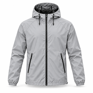 Veste coupe-vent d'hiver pour homme à col montant, légère, zippée, style sportif avec poches - Product Image 1