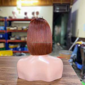 Perruque Bob en gros, perruques en cheveux humains, perruque sans colle en cheveux bruts vietnamiens avec dentelle frontale, fermeture en dentelle, couleur et texture personnalisées - Product Image 3
