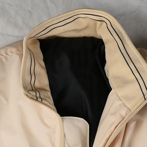 Blouson bomber beige pour homme, décontracté, avec fermeture éclair, col montant, coupe classique, en polyester, pour l'automne - Product Image 6