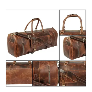 Handmade High Quality Genuine Leather Duffle <b>Bag</b> Unisex Ready Ship Carry <b>Overnight</b> Weekend Sports Gym Travel Modern Design - Product Image 4