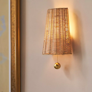 Wholesale Custom Handwoven Rattan Wall Mounted <b>Light</b> Natural Bamboo Woven <b>Sconce</b> Lamp Shade for Indoor Decor - Product Image 3