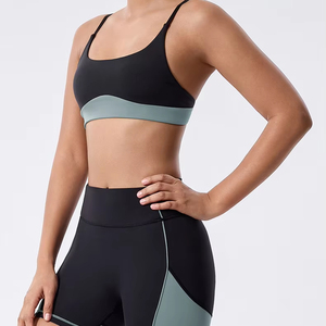 Conjunto de Yoga de 2 Piezas Personalizable para Mujer, Tirantes Ajustables, Diseño de Cintura Alta, Material de Spandex/Nylon, Elástico y Activo - Product Image 1