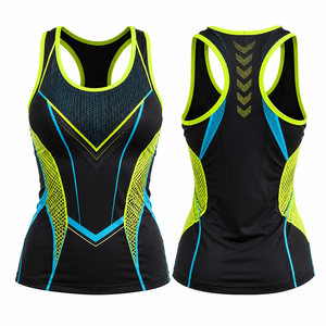 Débardeur Sportif Femme MEGAMAPLE à Dos Nageur, Color Block, Séchage Rapide, Imprimé par Sublimation, Tricoté, Respirant, Coupe Ajustée pour l'Entraînement - Product Image 1