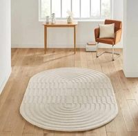 Tapis ovales faits main blanc pur à motif haut de gamme, antidérapants, adaptés aux animaux domestiques, à poils longs, pour salon, chambre, décoration intérieure, Nouvel An